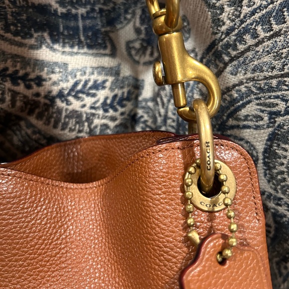 Coach Tabby Hobo Pebbled Leather Saddle Brown Like New - Picture 6 of 13